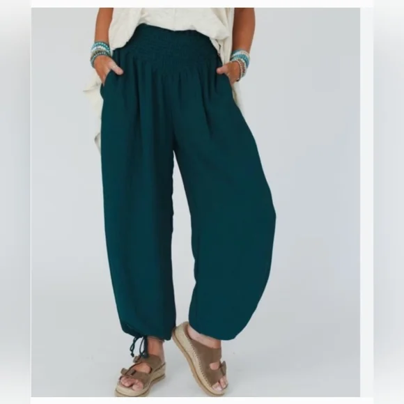 Three Bird Nest - The Nest Oceana Cinched Pants In The Color Hunter Sz XL - Picture 1 of 11